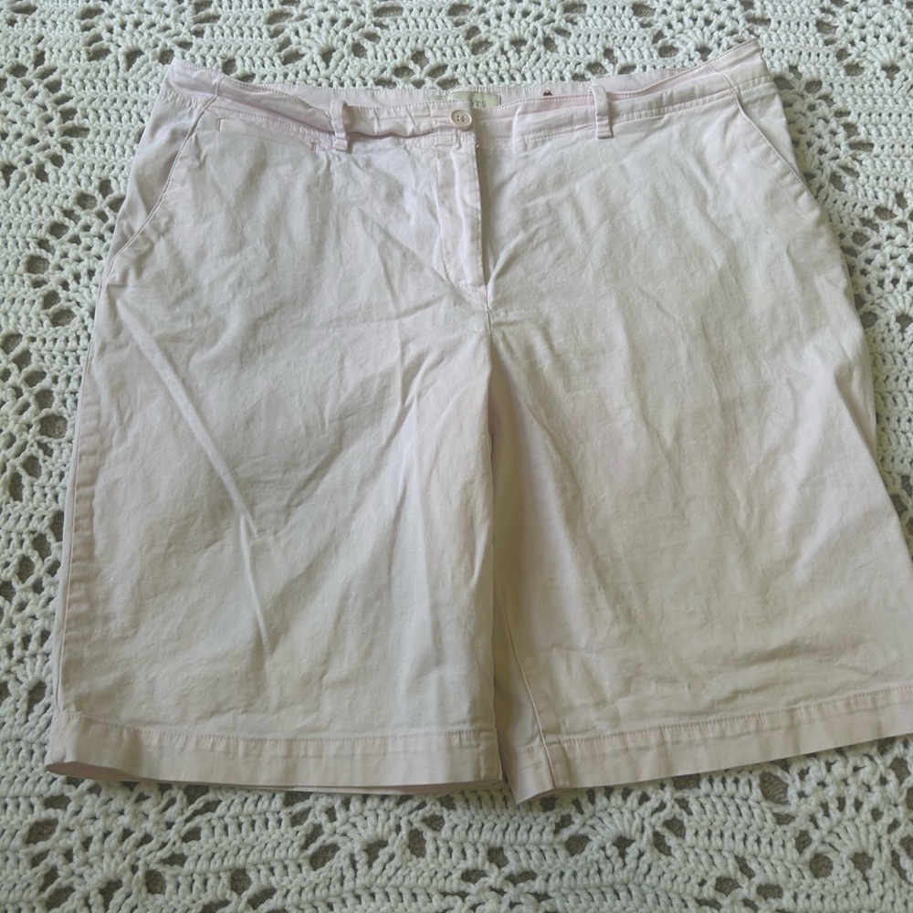TALBOTS Bermuda Chino Casual Shorts 16 Pale Pink - Picture 1 of 9